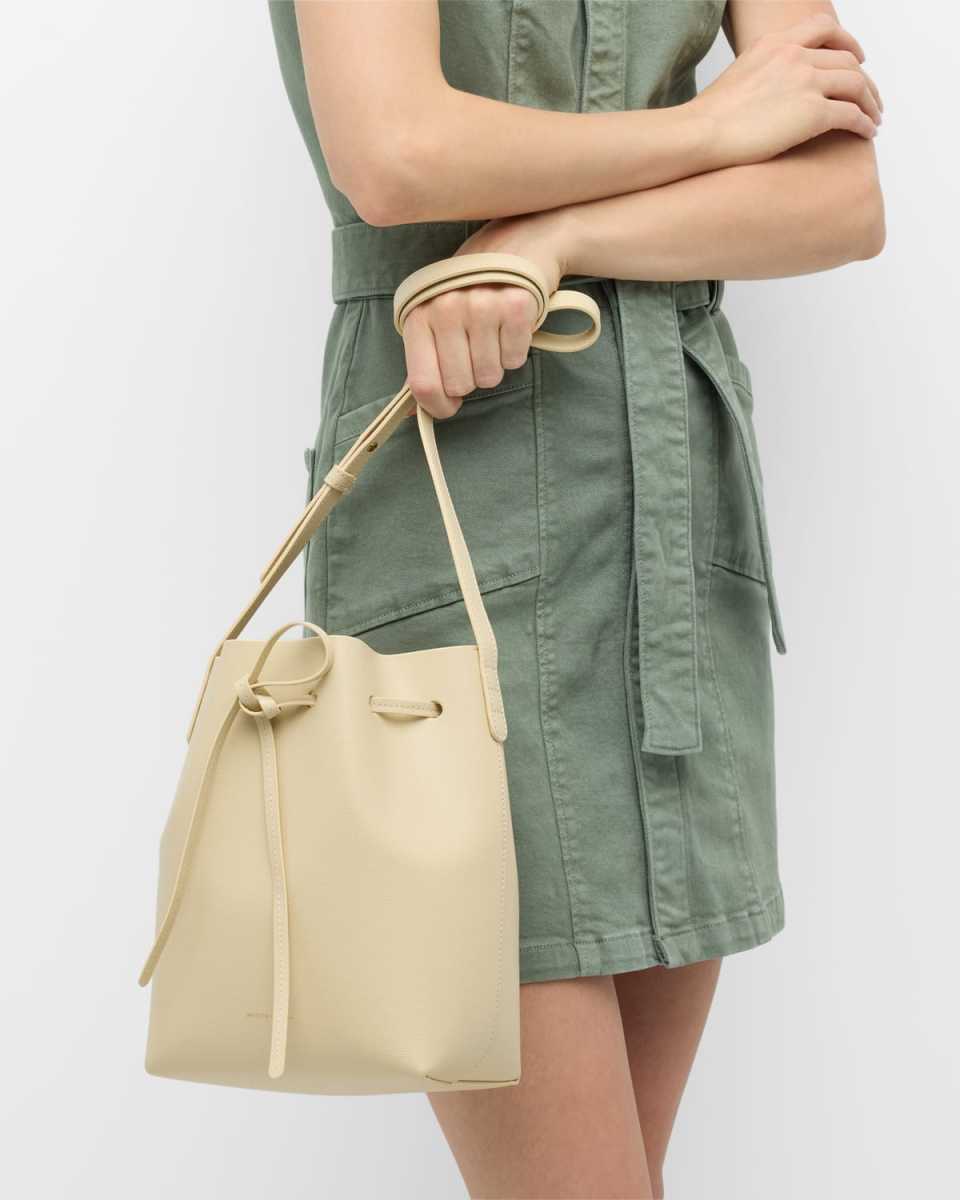 Mini Saffiano Leather Bucket Bag